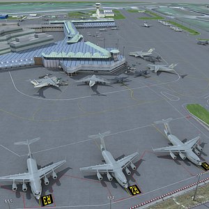 Military Air Base Vehicles & Planes