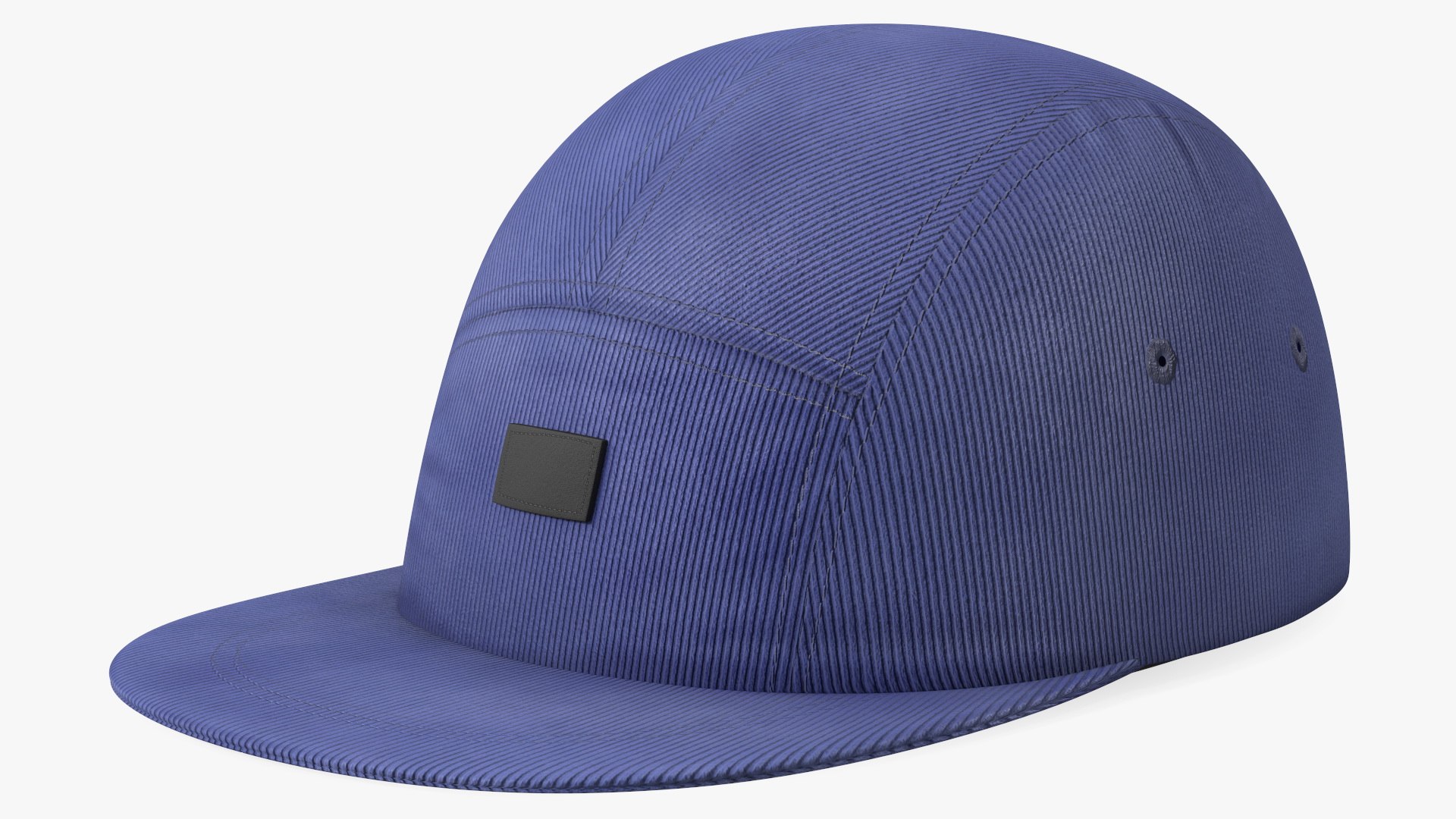 Flat Brim 5 Panel Hat Dark Blue 3D model preview