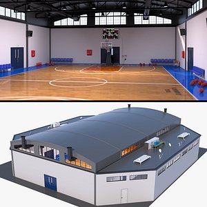 Basketball Court Locker Room 3D model