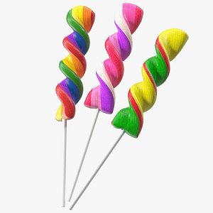 3D Colorful Twist Lollipop Stick Set
