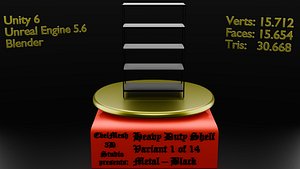 3D Heavy Duty Shelf Variant 1 Metal Black