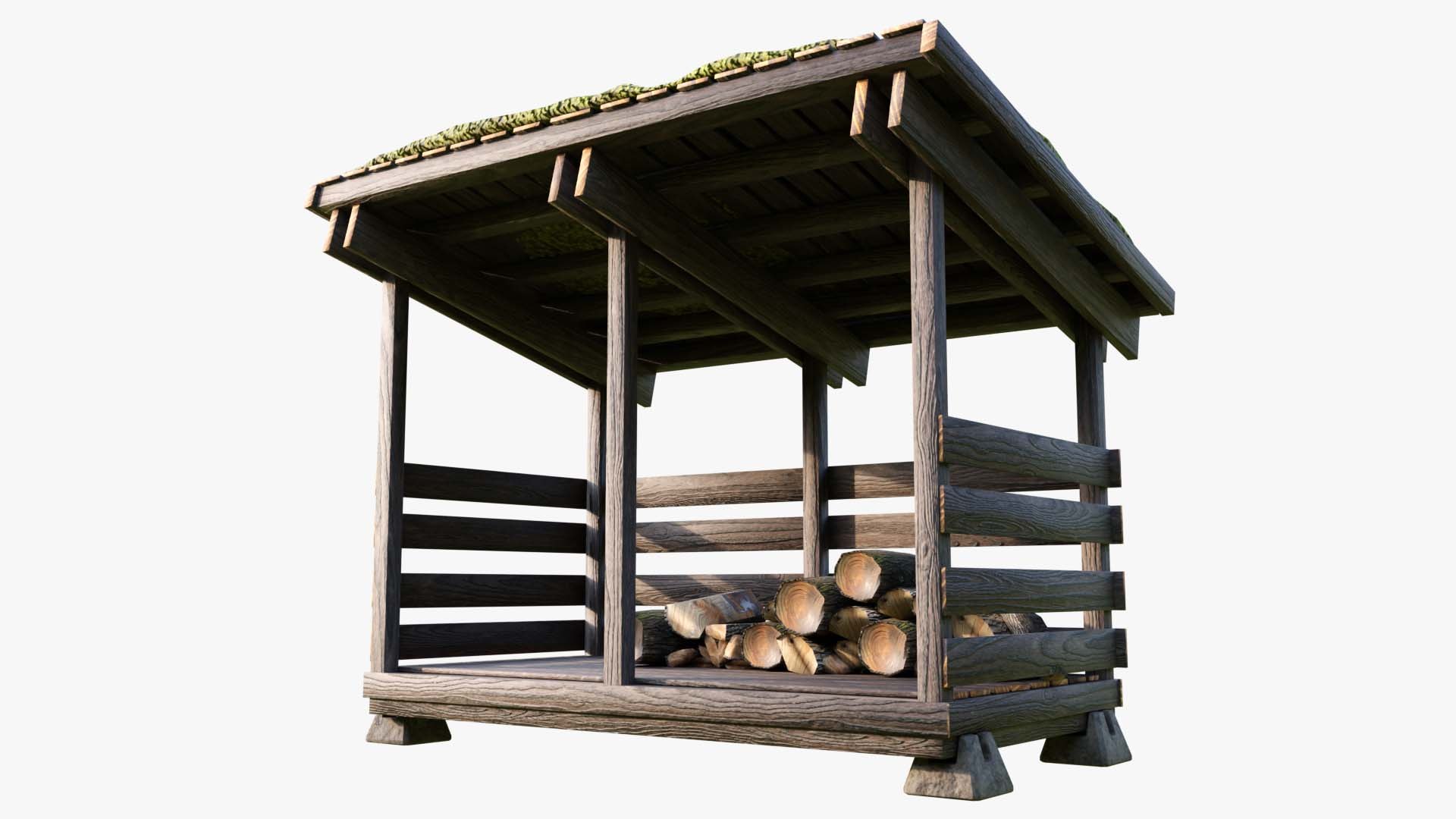 Wood Shed 3D model https://p.turbosquid.com/ts-thumb/hc/WlwMA6/OT/frontview/jpg/1780589245/1920x1080/fit_q87/e546ccdcae179b274bfa20e30c5343a2ab09c85e/frontview.jpg
