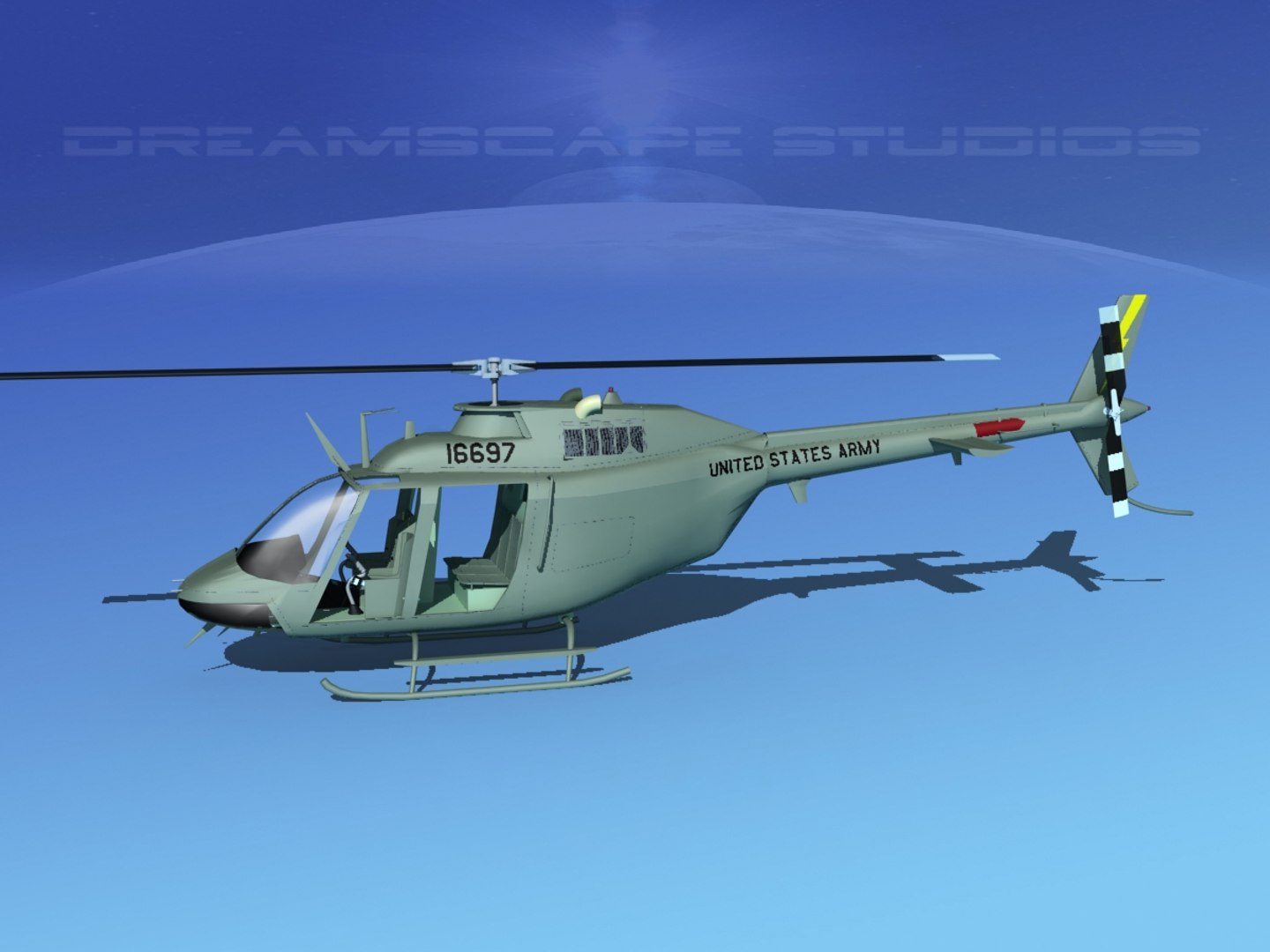 Rotor oh-58 bell 206 3D model - TurboSquid 1219467