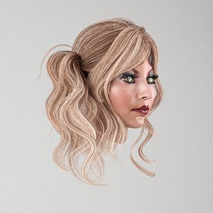 3D model female hair