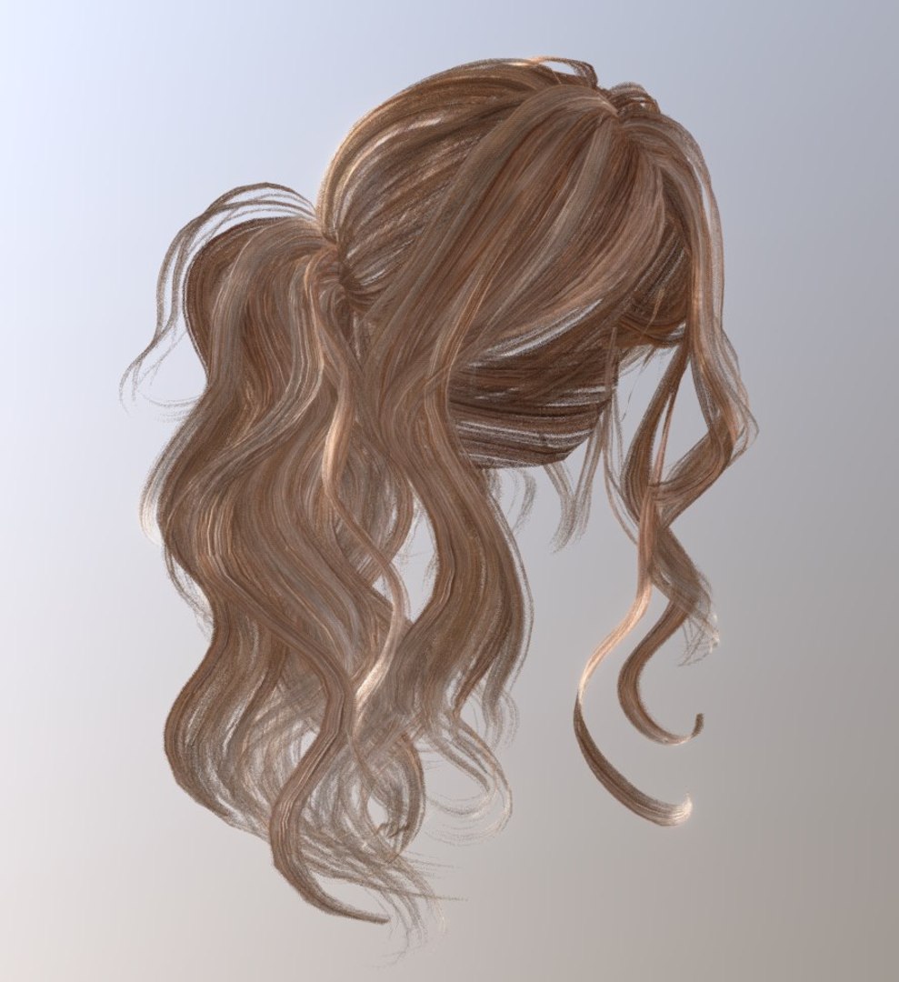 3d Model Female Hair Turbosquid 1392228