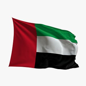 3D Realistic Animated Flag - Microtexture Rigged - Put your own texture - Def United Arab Emirates