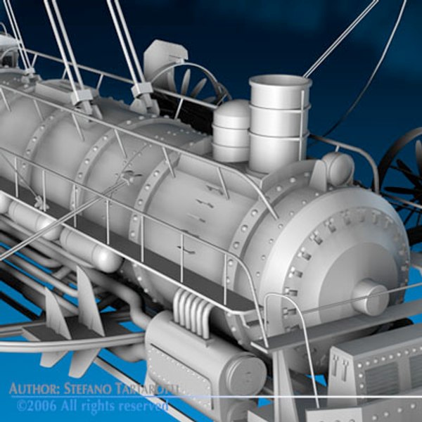 Verne Flying Train 3d Model