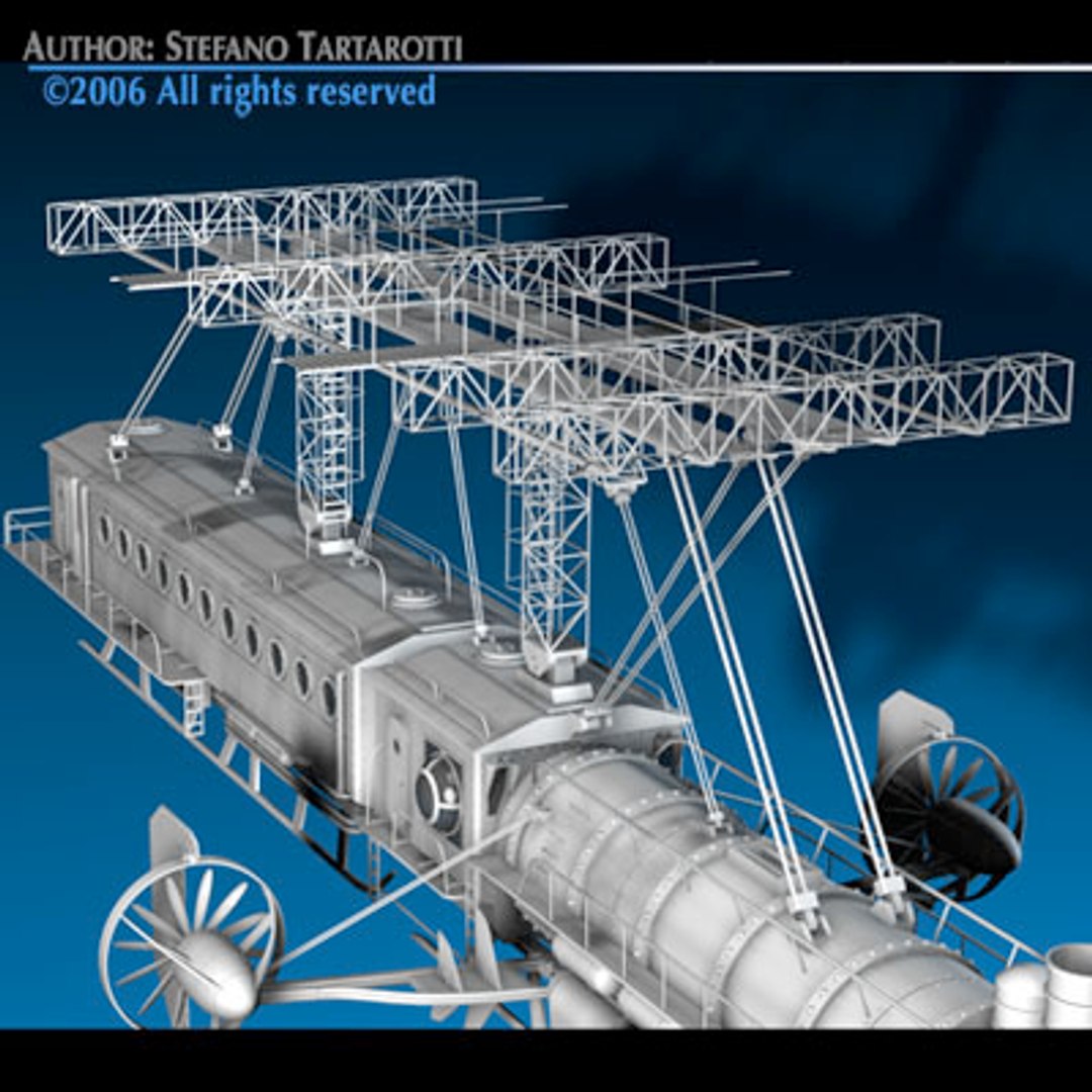 Verne Flying Train 3d Model
