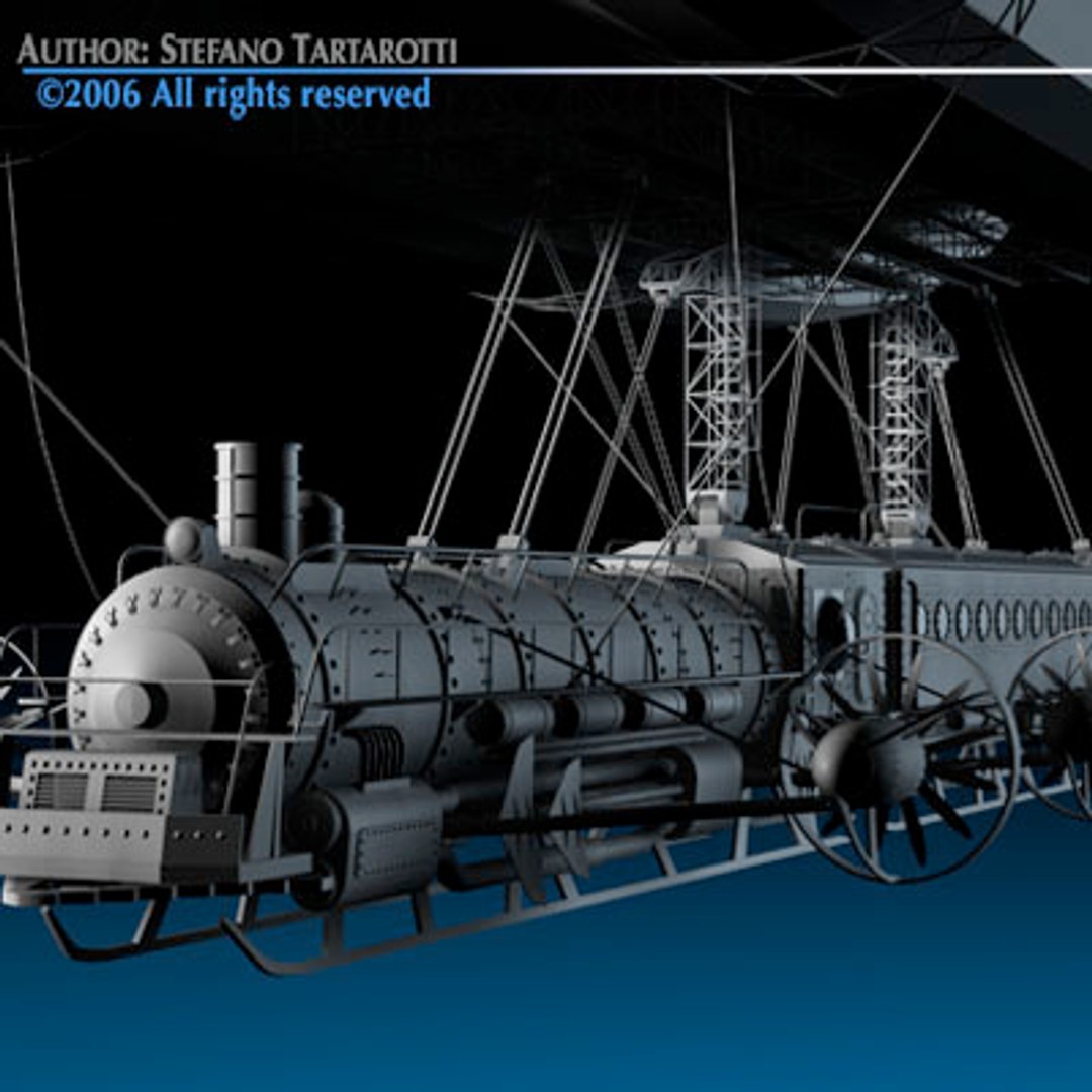 Verne Flying Train 3d Model