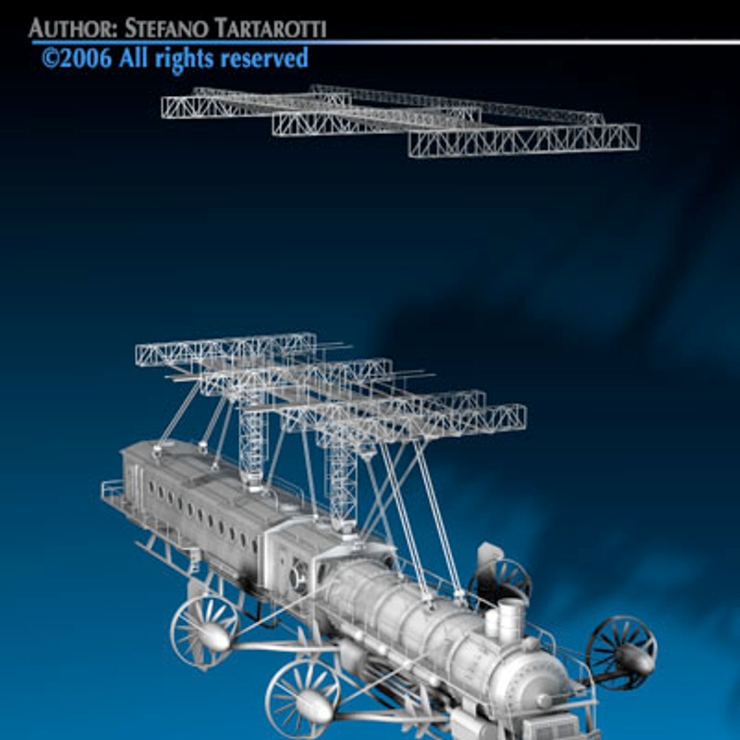 Verne Flying Train 3d Model