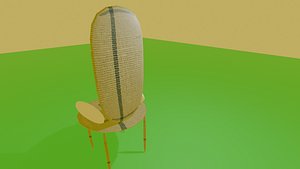 3D Modern Wooden Chair 3D Model model
