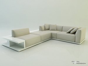 Contemporary leather modular sofa with storage