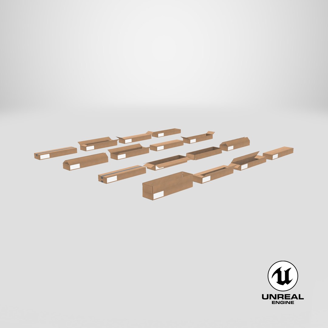 Cardboard Rectangular Long Flat Box - Rigged and Fully Customizable 3D model https://p.turbosquid.com/ts-thumb/hc/yvjPlV/8M/stemcell_unreal_render/png/1745517727/1920x1080/fit_q87/355b4527889ded4ebd8e4b57000be823c1084f38/stemcell_unreal_render.jpg