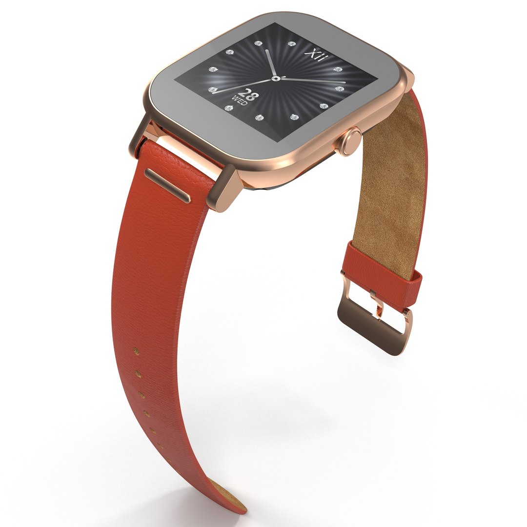 Smartwatch Asus ZenWatch 2 Leather Band 3D Model 3D model preview