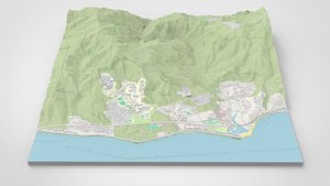 3D Cityscape Malibu Los Angeles County California United States model
