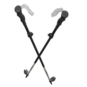 3D Adjustable Trekking Poles model