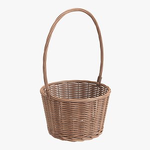 wicker basket brown 3D model