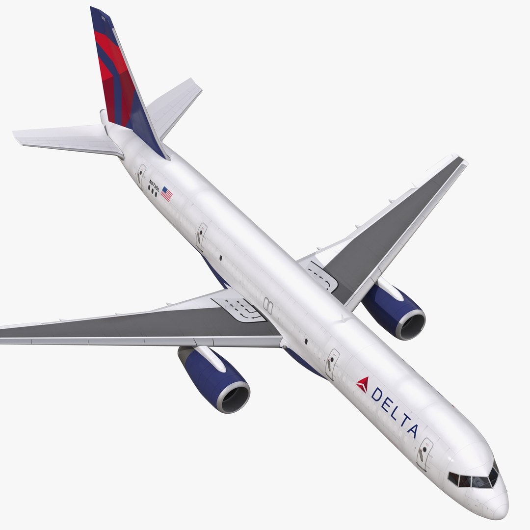 Boeing 757-200F Delta Air Lines Rigged 3D Model 3D model preview