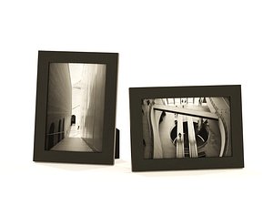 Low Poly Wooden Black Tabletop Photoframe