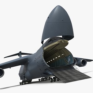 Lockheed C-5M Super Galaxy Dark Gray with Interior Rigged for Cinema 4D