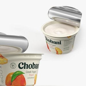 Chobani Greek Yogurt Cup Open Peach 3D