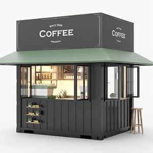 Modern Coffee Stall Container 3D model