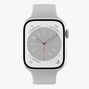 Apple Watch Series 8 Silver 3D