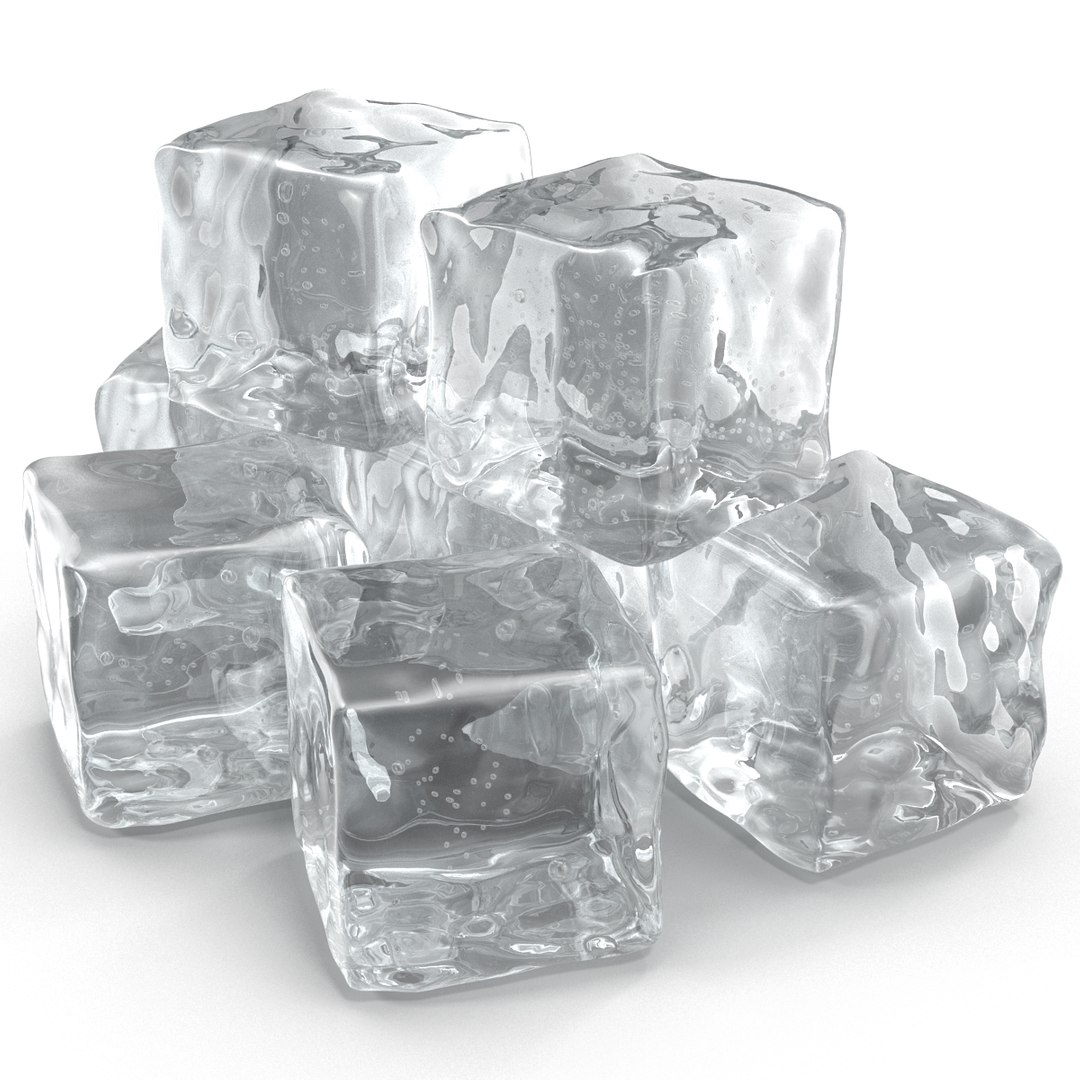 3d water ice cube liquid