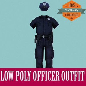 Officer Outfit Low Poly for Games