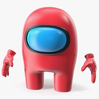 Among Us Character Red Rigged