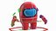 Among Us Character Red Rigged