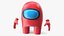 Among Us Character Red Rigged