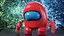 Among Us Character Red Rigged