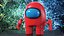 Among Us Character Red Rigged