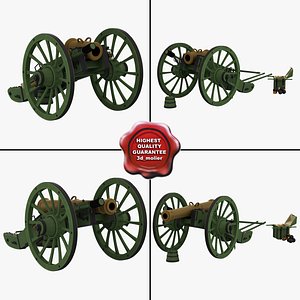 old cannons 2 3d model