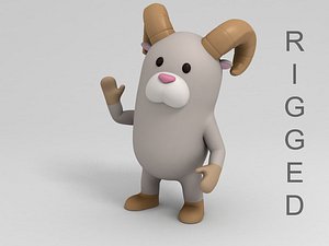 rigged ram cartoon model