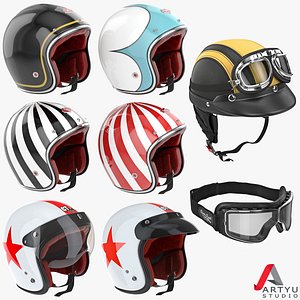 Motorcycles Helmet, Goggles, Set