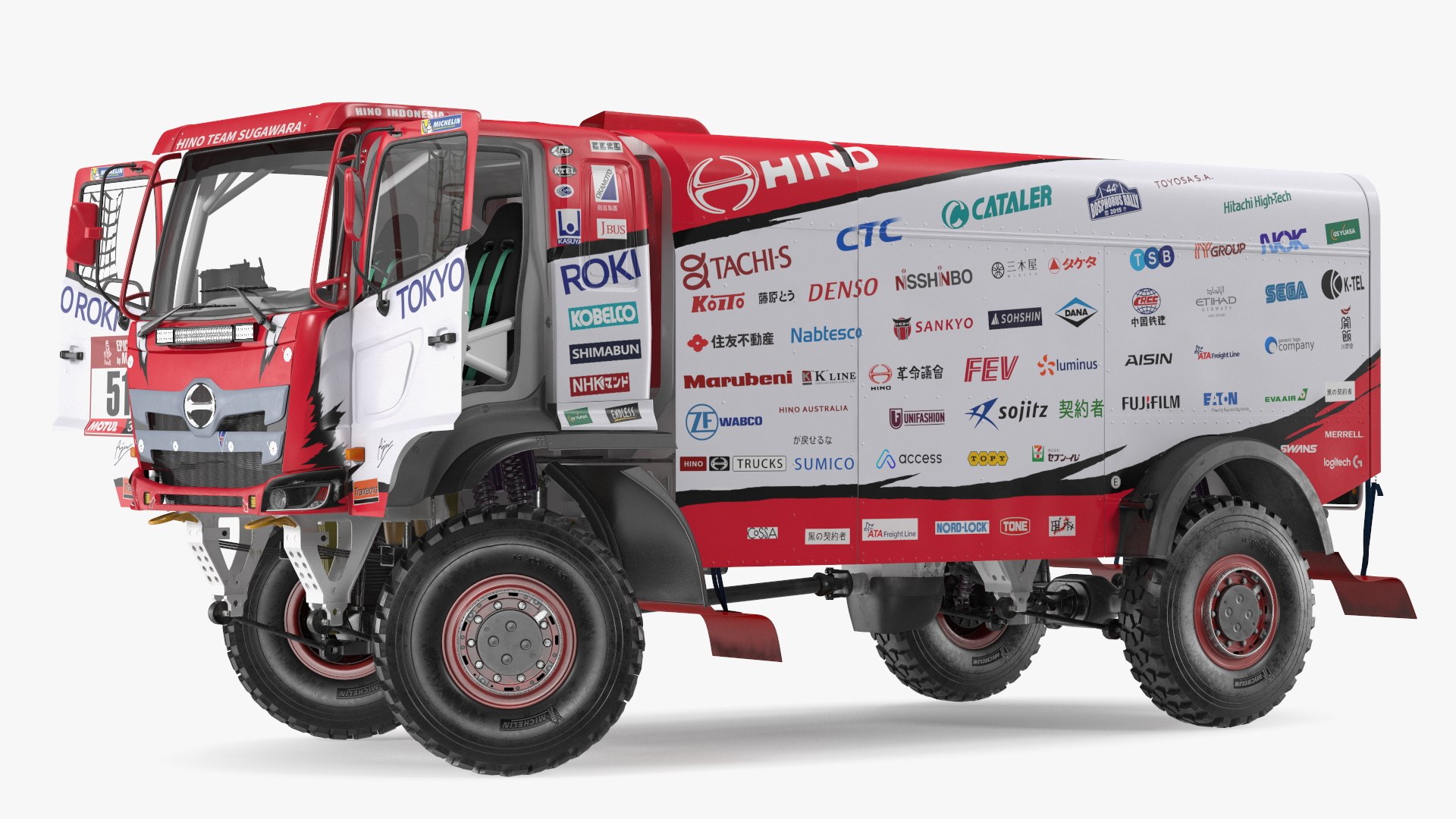 Hino Dakar Truck Rigged 3D model preview