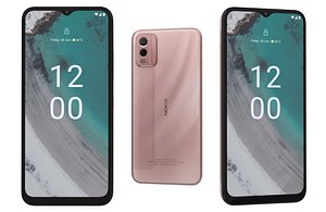 Nokia C32 Mint Low Poly 3D model