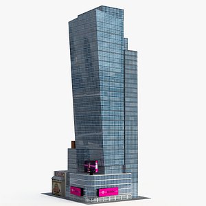 3D 11 Times Square Plaza Low Poly