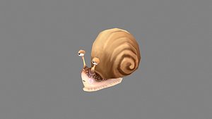 3D model Cartoon brown snail Low-poly 3D model