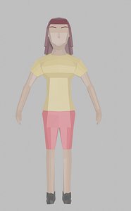 3D character woman rigged unity