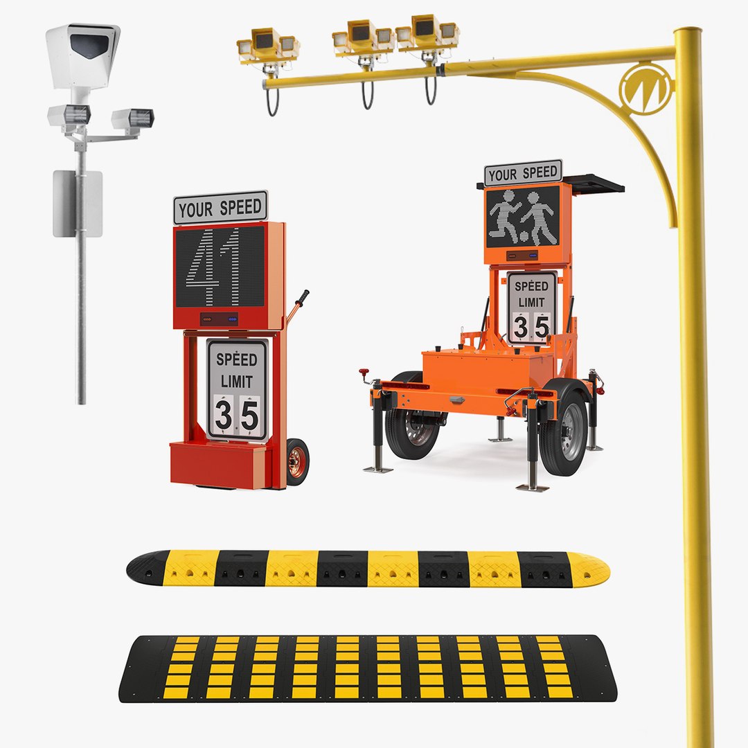 Traffic Speed Control Equipment Collection 3D model preview