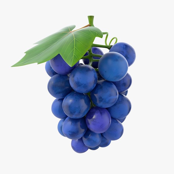 Cartoon Grapes Blue 3D model