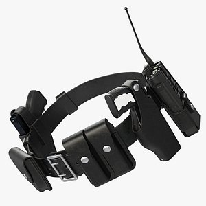 3D Tactical Utility Belt with Holster Black model