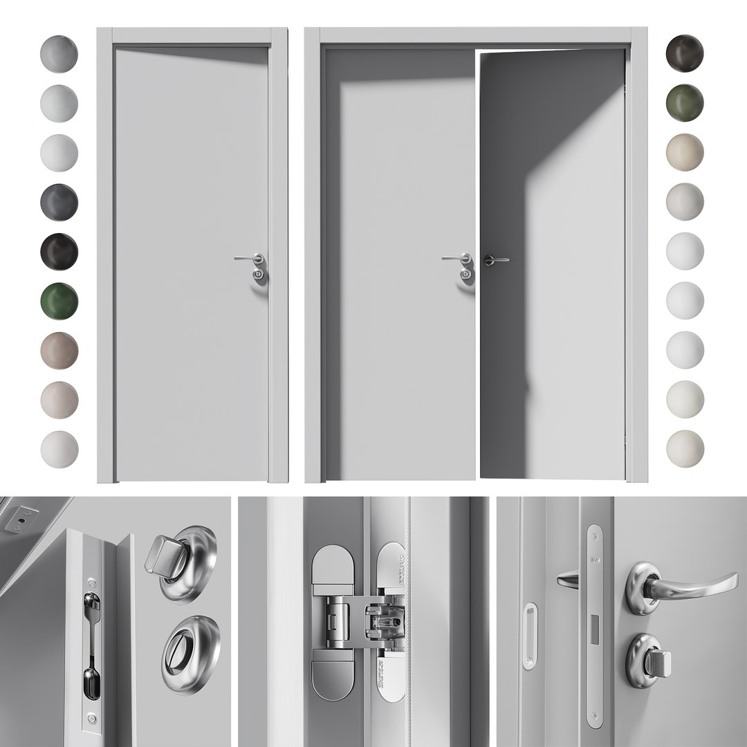 Doors With Rig And Hidden Hinges 3D Model - TurboSquid 2243562