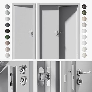 Doors with rig and hidden hinges 3D model