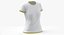 Female Crew Neck Worn White and Yellow