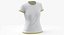Female Crew Neck Worn White and Yellow