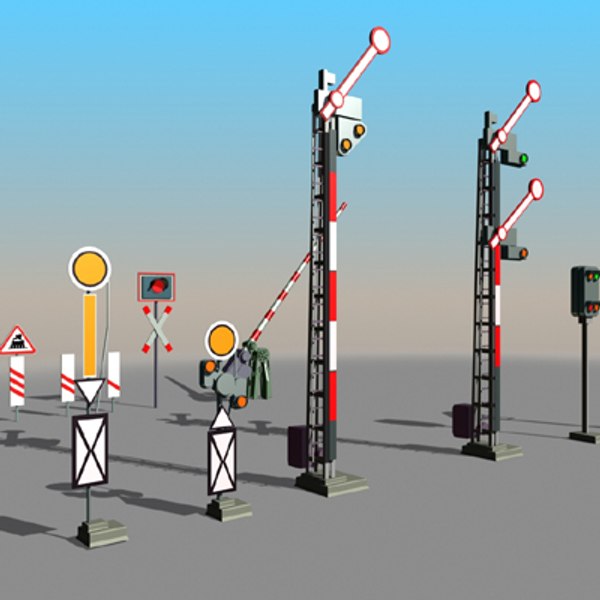 rail signs 3d model
